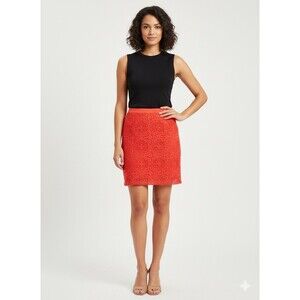 The Limited Red Floral Lace Pencil Skirt Women’s Sz 6 Office Siren Career Preppy